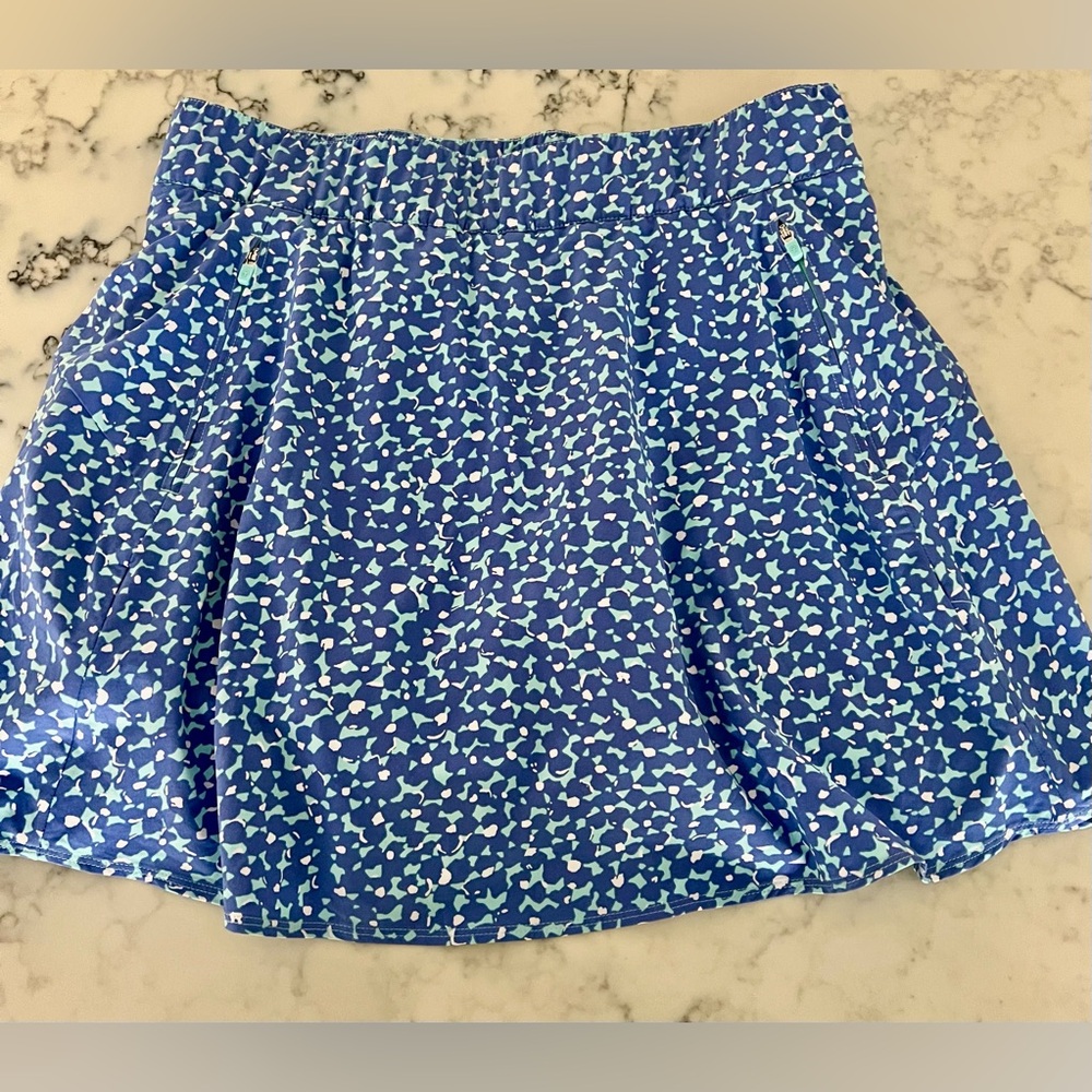 T by Talbots Blue Patterned Skort Size Medium Golf Skirt EUC